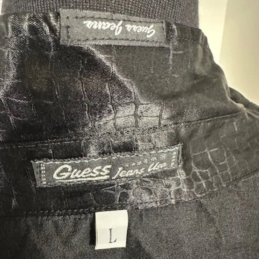 Vintage Guess Black Alligator look Button Up Shirt 8336 - Picture 8 of 11